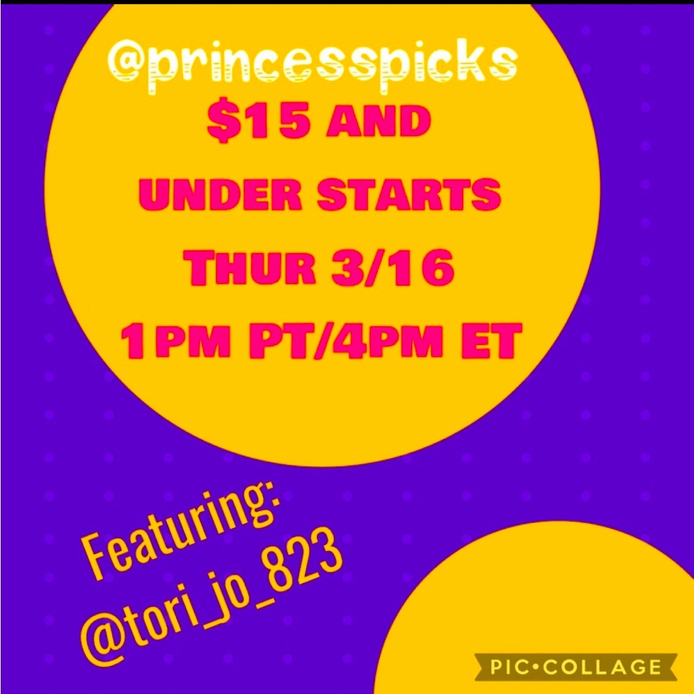 MY CLOSET IS BEING FEATURED! $15 & UNDER STARTS! THURSDAY 3/16 4pm ET/1pm PT
